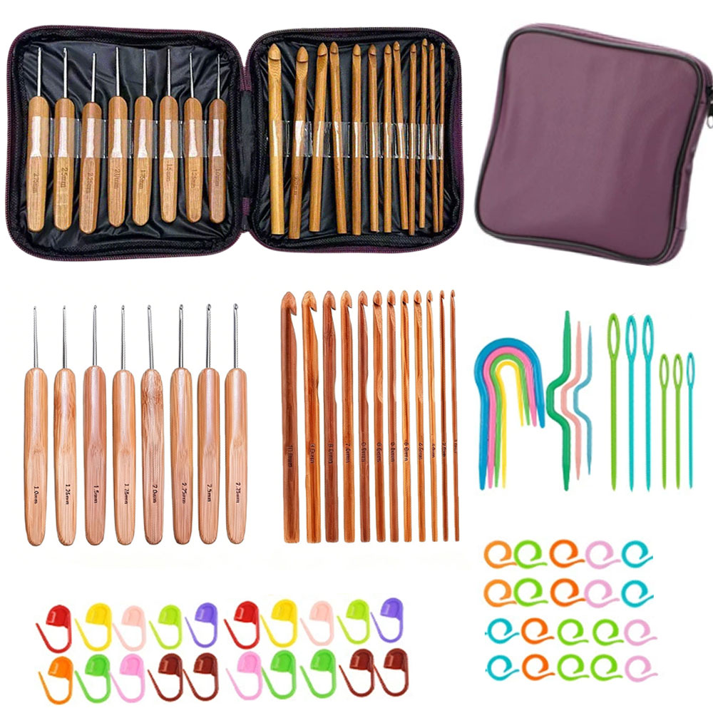 Tool Bag - Conjunto de 74 Agulhas de Crochê